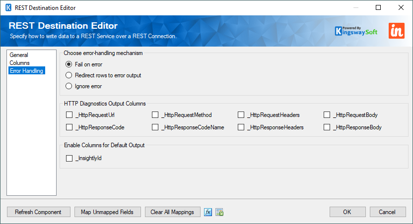 SSIS REST Insightly Destination - Error Handling